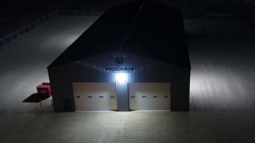100 watt led wall pack aerial view